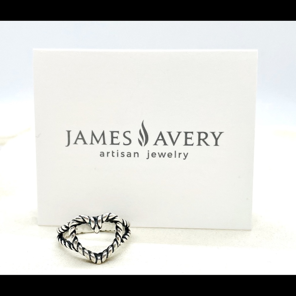 James Avery Twisted Heart Rope Retired Ring Sz 6